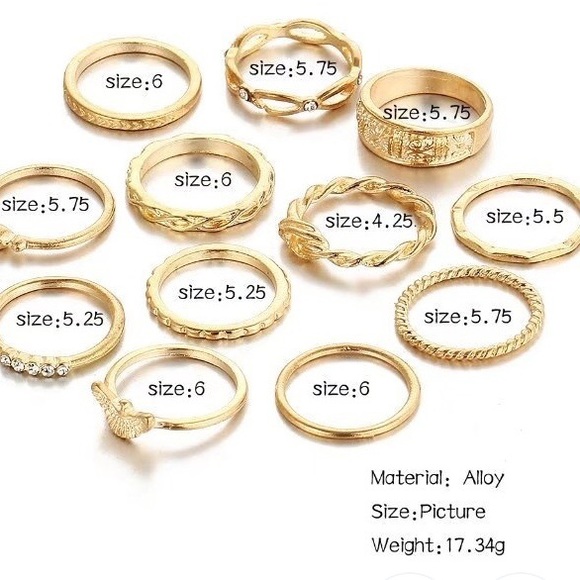 NEW! ✨HOST PICK✨12 piece boho midi finger ring set - Picture 2 of 7